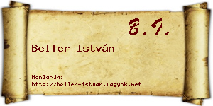 Beller István névjegykártya
